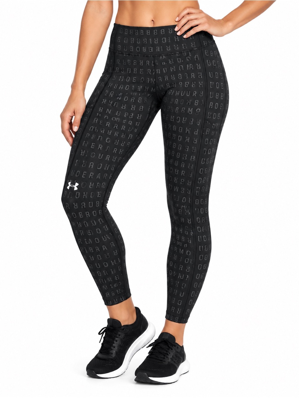 Under Armour HeatGear Compression Black Logo Print Leggings XL